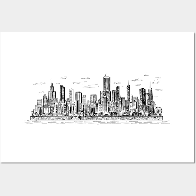 Chicago Buildings Wall Art by TeesAndTheCities